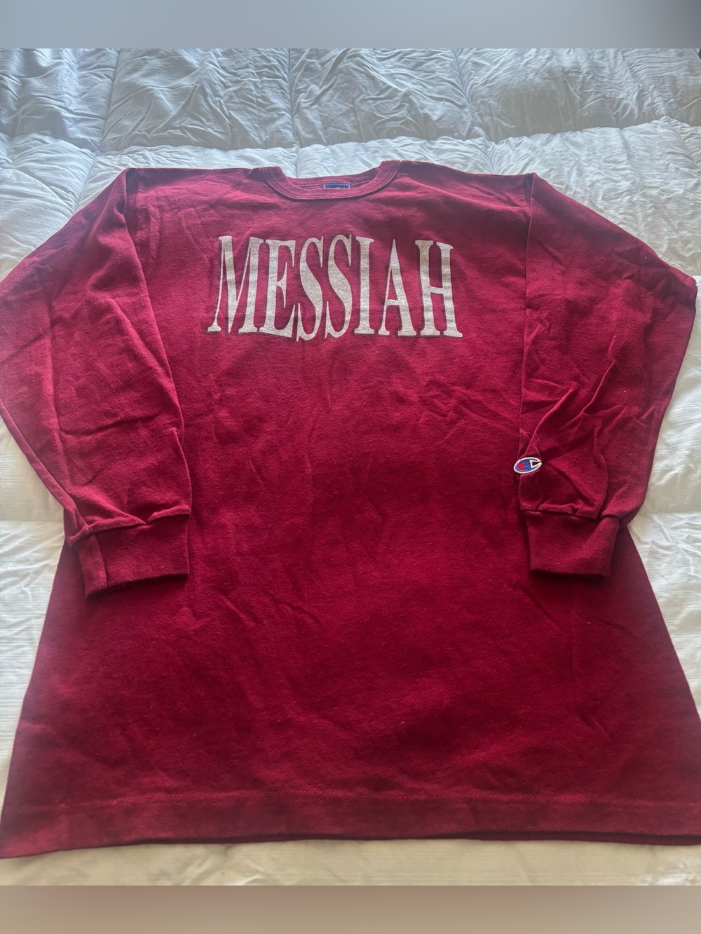 Vintage 80s Champion “Messiah” Jesus Christianity Religion Long Sleeve Fits M